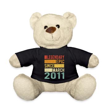Geburtstag März 2011 Legendär Episch - Teddy - Schwarz - Vorne