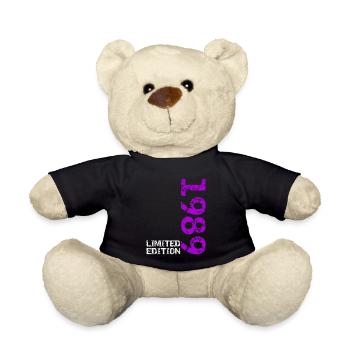 1989 Limited Edition Birthday Gift Wife Husband - Teddy Bear - black - Front