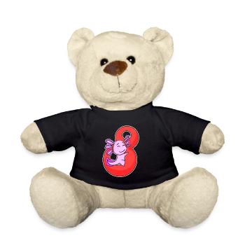 8 Jahre alt - 8. Geburtstag mit Tier Motiv - Teddy - Schwarz - Vorne