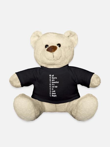 Funny Sports Quotes Rugby Lover Gift - Teddy Bear - black