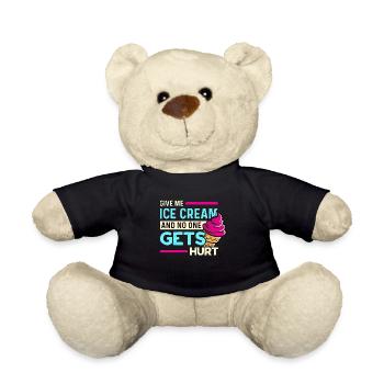 La crème glacée donne-moi de la crème glacée et de la glace sucrée congelée - Nounours - noir - Devant
