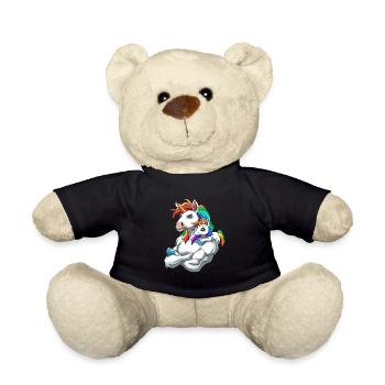 Einhorn Vater und Kind für einen Einhorn - Teddy - Schwarz - Vorne