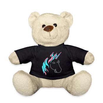 Einhorn - Teddy - Schwarz - Vorne
