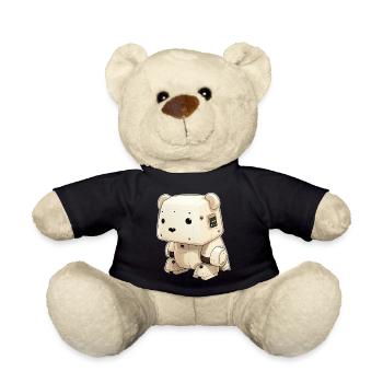 Cool little robot soldier bear ready to help in the - Teddy Bear - black - Front