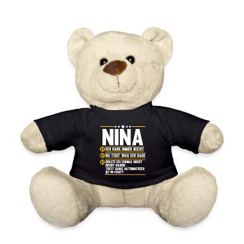 Vorname Nina - Teddy - Schwarz - Vorne