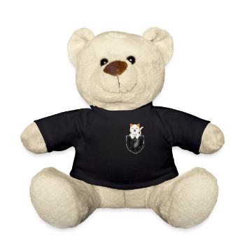 Katzen Mietzekatze Katzenbesitzer Geschenk - Teddy - Schwarz - Vorne