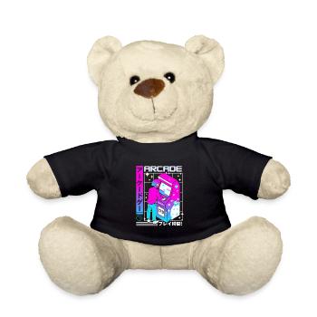 Retro Futuristic Series: Japanese - Arcade - Teddy Bear - black - Front