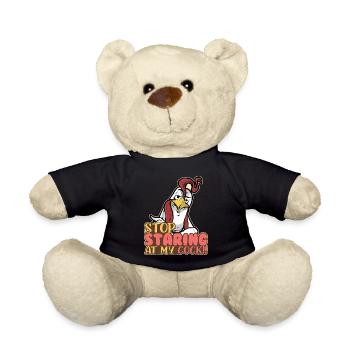 Stop Staring My Cook Chicken Chicken Rooster Farmer - Teddy Bear - black - Front
