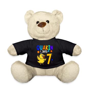 Ente Geburtstagsparty Kinder 7. Geburtstag Ente - Teddy - Schwarz - Vorne