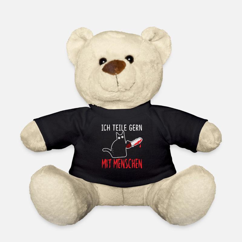 Ich Teile Gerne MitMenschen Katze Motorsäge - Teddy - Schwarz