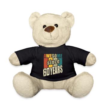 60 years old Awesome since 60 years 60th birthday - Teddy Bear - black - Front
