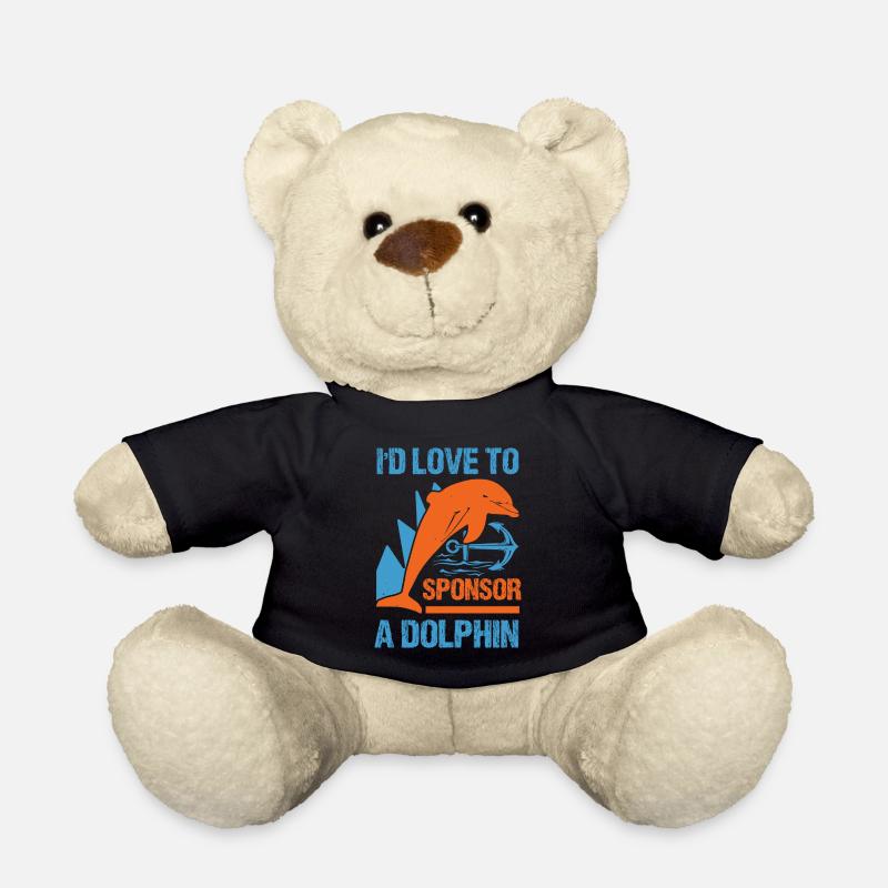 I'D LOVE TO SPONSOR A DOLPHINS - Teddy Bear - black