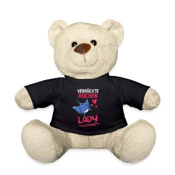 Rochen Lady Frauen Ozean Tier Geschenk Mantarochen - Teddy - Schwarz - Vorne