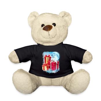 3 cadeaux de lune drôle de Noël Père Noël Jeu de mots - Nounours - noir - Devant