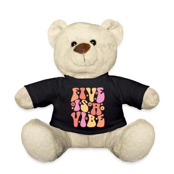 Five Is A Vibe, 5 Jahre alt, Kinder zum 5. Geburtstag - Teddy - Schwarz - Vorne