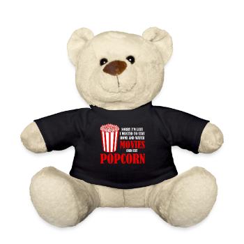 Popcorn and Movies - Teddy Bear - black - Front