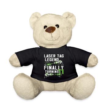 Endlich 11 Jahre Alt – Lasertag-Geburtstag - Teddy - Schwarz - Vorne