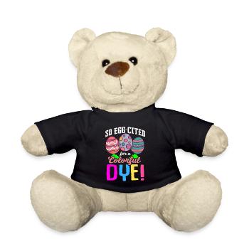 Easter Colorful Egg Dye Rabbit Egg Hunt - Teddy Bear - black - Front
