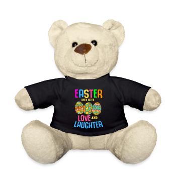 Easter Colorful Egg Dye Rabbit Egg Hunt - Teddy Bear - black - Front