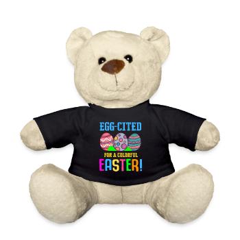 Easter Colorful Egg Dye Rabbit Egg Hunt - Teddy Bear - black - Front