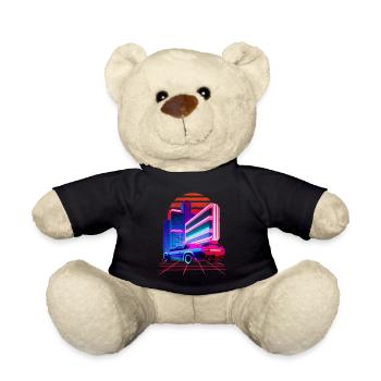 Retro Wave Sport Car 80s Skyline Vaporwave - Nounours - noir - Devant