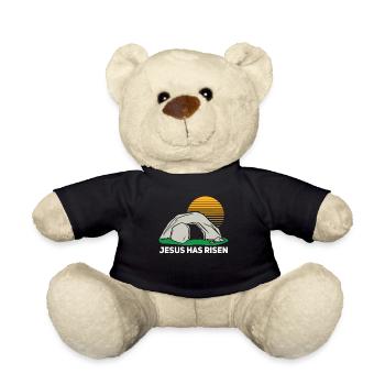 He is risen Easter Sunday Cave Jesus - Teddy Bear - black - Front