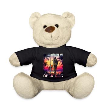 Mutter mit einem Sohn Muttertag Strand Mama Kind - Teddy - Schwarz - Vorne