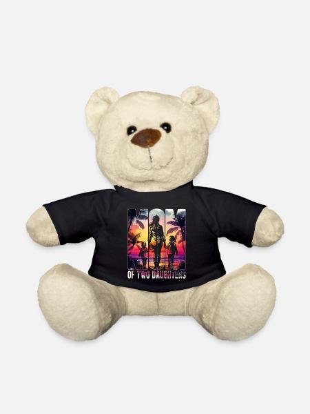 Mère avec deux filles Fête des mères Maman à la plage - Nounours - noir
