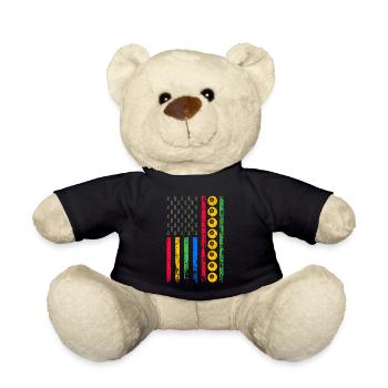 American cue sport flag - Teddy Bear - black - Front