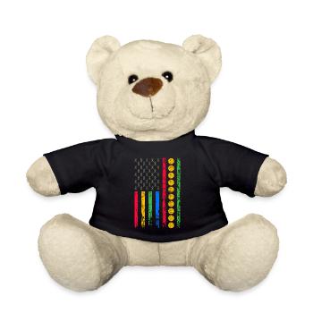 Amerikanische Sportfahne - Teddy - Schwarz - Vorne