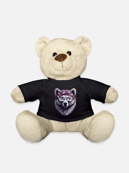Mamabär Sonnenbrille Bandana Muttertag Blumen - Teddy - Schwarz