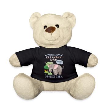 Rette die Elefanten, Tag des Elefanten, Elefant - Teddy - Schwarz - Vorne
