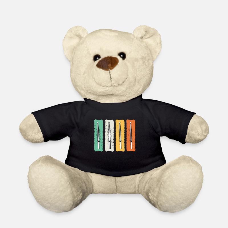 Retro Drumsticks Drummer Drum Player - Retro Drums - Teddy - Schwarz