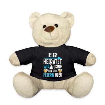 Junggesellenabschied T-Shirt Poltern Männer JGA - Teddy - Schwarz - Vorne