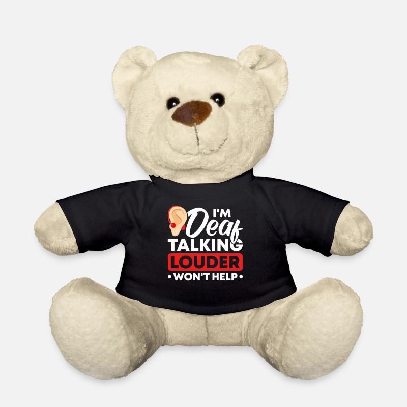 Taub Gehörlos Gebärdensprache Deaf Pride - Teddy - Schwarz