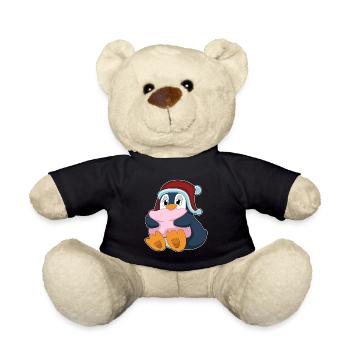 Pinguin Schlafen Kissen - Teddy - Schwarz - Vorne