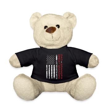 Dad Patriotic Vatertag USA Flagge Retro Lustig - Teddy - Schwarz - Vorne