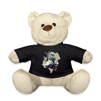 Old steam locomotive - Teddy Bear - black - Front