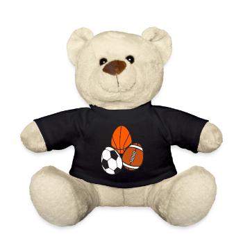 American Football Sport Soccer Basketball - Teddy Bear - black - Front
