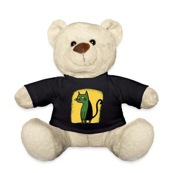 seltsame komische Vintage Cartoon-Katze - Teddy - Schwarz - Vorne