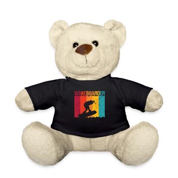 Retro Water Sports Wakeboard Wakeboarding Lovers - Teddy Bear - black - Front