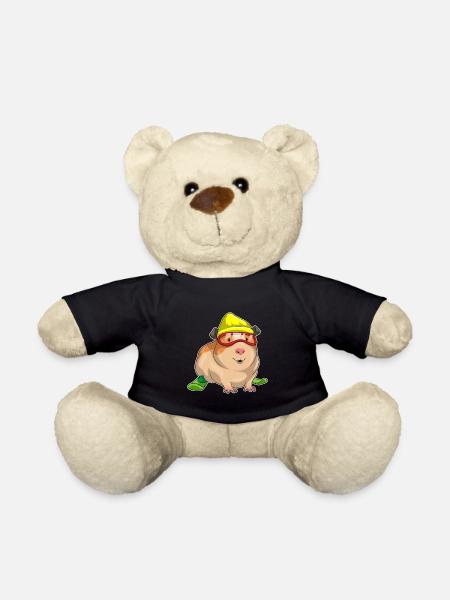 Meerschweinchen Skifahrer Ski - Teddy - Schwarz