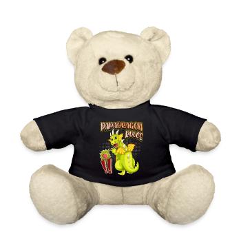 Papa-Drache, Papadragon, lustiger Vatertag Spruch - Teddy - Schwarz - Vorne