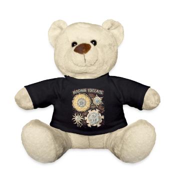 Vintage Ocean, botanical starfish, antique mandala - Teddy Bear - black - Front