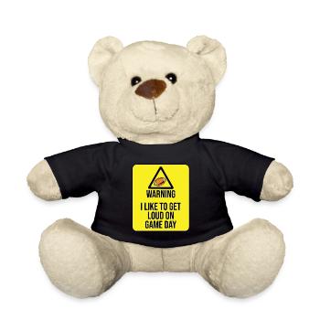 Warnung: Ich Mag Es Am Spieltag Laut Zu Werden - Teddy - Schwarz - Vorne