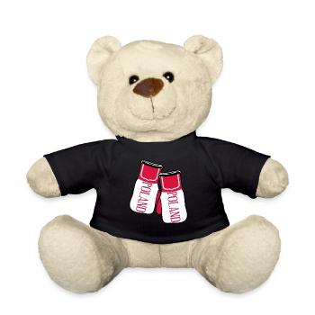 Polnische Flagge Boxhandschuhe Polen - Teddy - Schwarz - Vorne