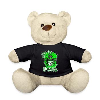 Kitsun Vaporwave Japanische Kami Vaporwave Kitsune - Teddy - Schwarz - Vorne