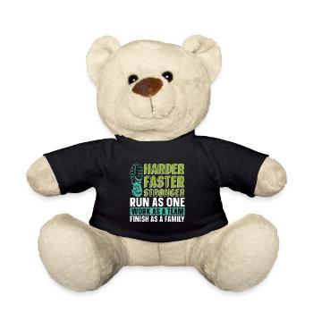 Cross Country Running Harder Faster Stronger Race - Teddy Bear - black - Front
