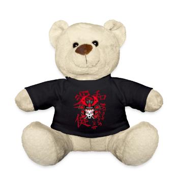 Kitsun Vaporwave Japanische Kami Vaporwave Kitsune - Teddy - Schwarz - Vorne