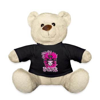 Kitsun Vaporwave Japanische Kami Vaporwave Kitsune - Teddy - Schwarz - Vorne